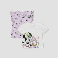 Babyshop Pack Of 2 Disney Crew Neck Short Sleeves T-Shirt With Minnie Mouse And Daisy Duck Print