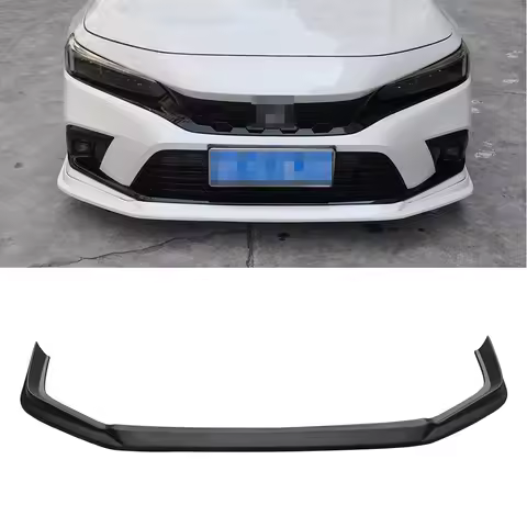 ABS Material V Type Front Spoiler Bumper Lip Chin Front Splitter For Honda Civic 11TH FL1 FE1 FL4 Au