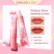 PINKFLASH #MyGlossyLips Watery Glow Hydrating Lip Gloss Dewy Glow 5 Moisture Indregients Fade Lip Wr