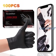 100PCS Disposable Black Nitrile Gloves Black Nitrile Gloves Rubber Waterproof # [countless.sg]