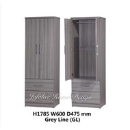 SU 983 - 2 Door Wardrobe Solid Board / ALMARI BAJU HOSTEL 2 PINTU
