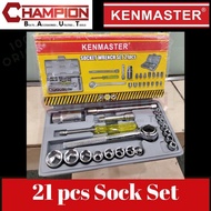 Socket wrench set 21 pcs KENMASTER plastic box Original