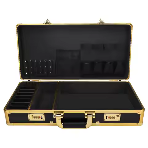 Salon Hair Cutting Tool Kit Storage Case with Handle 55x28x11.8cm Aluminum Frame for Beauty Salon Ma