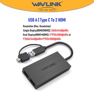 WAVLINK USB 3.0 Hub USB-A Type C To HDMI Dual Display Adapter Thunderbolt 3/4 Monitor Adapter For Ma