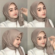 Paris Square Hijab with Plain Crest Paris Square Hijab with Crest