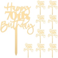 Beaupretty Happy 70Th Birthday Cake Toppers Reusable Plastic Decorations for 70Th Anniversary Party 