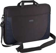 Targus Neoprene Slipcase Sleeve with Shoulder Strap, Professional Business and Travel Laptop Tote Bag for 17-Inch Laptop, Black with Blue Accents (CVR217)