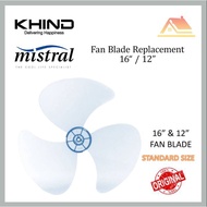 FAN BLADE REPLACEMENT 16" inch / 12" inch for KHIND / MISTRAL Brand (with bubble wrap)