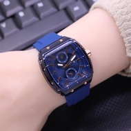 Jam Tangan Wanita Analog Model Oval Ada Tanggal Aktif Tali Karet Terbaru