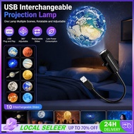 Planet Moon Projector USB Ceiling Moon Planet Projection Atmosphere Light Bedroom Decoration Lamp