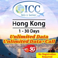 ICC_HongKong (HK) 2-30 Days Unlimited Data+Call* SIM Card (NO Registration Required)/HK SIM Card