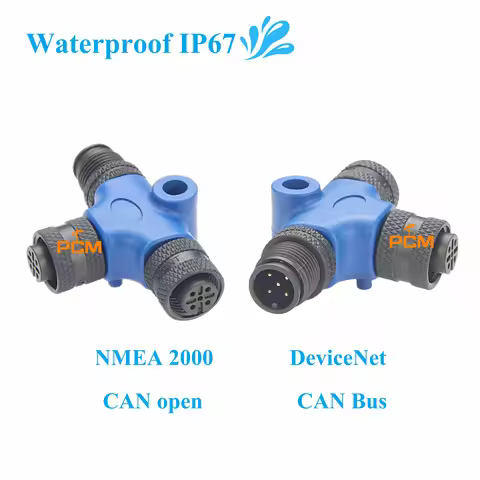 NMEA 2000 T Connector 3 Port T-shaped Three-way Plastic Nut Waterproof NMEA 2000 Starter Kit T-Conne