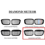 BMW Grossly black Chrome Diamond Kidney Grilles Meteor Style Bumper Grill E60 E90 F30 F10 X1 X3 X4 X