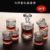 (TLLS) Whisky Decanter &amp; glass Set 7pcs 011 Checkered (04) /  威士忌醒酒器杯子套装