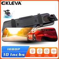 EKLEVA Mirror Dash Cam 9.66" Touch Screen 1080P Dual Lens Front 170° Rear 140° Wide Angle Backup Cam