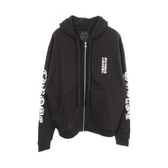 【二手】Chrome Hearts CHROME HEARTS 直款Logo黑色純棉拉鍊連帽衫 男款