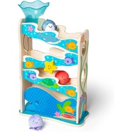 Melissa & Doug Rollables Ocean Slide Wooden Baby Ball Drop Toy, 5-Piece Ocean