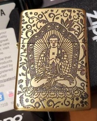 COD BOSKU !!! Bisa COD - (FREE BOX)Korek Api Zippo Made In USA Gold Buddha/Mancis Unik Zippo Gold Bu