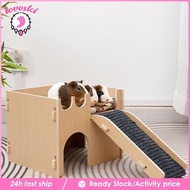 [Lovoski] Hamster Hideout,Hamster Hideout Cage Accessories,Wooden,Activity Platform,Climbing Ladder for Mouse,Dwarf Hamsters Guinea Pig