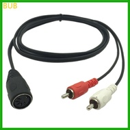 BUB Din 5 Pin Male to 2 RCA Female ProfessionalGrade Stereo Cable for Stereo System 5Pin Din to 2 RC