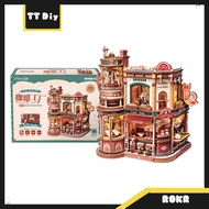 ⛳Robotime ROKR [Coffee Factory] diy Wooden Assembly and Gift Factory Set CP