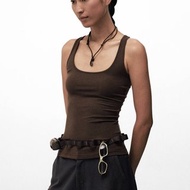 美式復古 / 織帶螺紋彈力運動背心