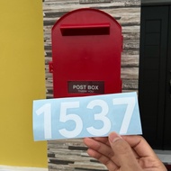 STICKER NOMBOR RUMAH POST BOX (Set nombor 1-4 digit)
