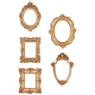 5Pcs Vintage Resin Picture Frame Wall Hanging Photo Frame Table Top Jewelry Display Frame Holiday Pa