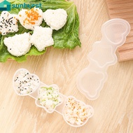 Bread Sandwich Lunch Bento Making Tool / Easy-demoulding Sushi Maker Pressing Mold / 3 in 1 Cartoon Love Flower Bear Shaped Rice Ball Mould / Kitchen Cute Sushi Rice DIY Molds Tray
