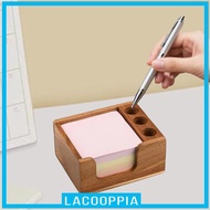[Lacooppia] Sticky Note Holder Acacia Wood Memo Pad Organizer  Note Dispenser Pen Holder Self Sticky