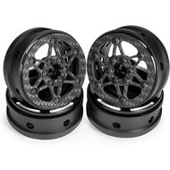 1.9 Beadlock Wheels, 4Pcs Carbon Fiber 1.9 Wheels, 1.41oz/Pcs Lightweight 1.9 Crawler Wheels for Axi