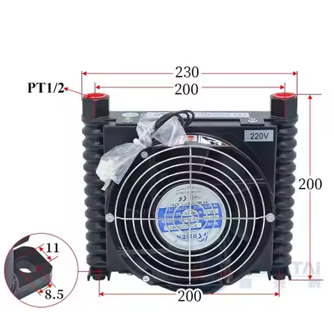AJ0510T-CA with Shell 10L/Min Hydraulic Cooler Oil Radiator Heat Exchanger for CNC Hydraulic System 