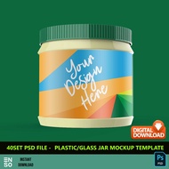 40-Set PSD Plastic/Glass Jar Mockup Template Files | PHOTOSHOP Editable Mockup Template (SW963)
