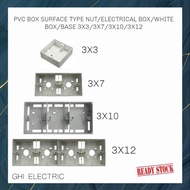 PVC BASE 3 X 3 / 3 X 7 / 3 X 10 / 3 X 12 WHITE ELECTRICAL NUT BOX / PVC BOX SURFACE TYPE NUT / WHITE