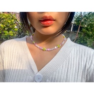 Heart and smiley pearl necklace~