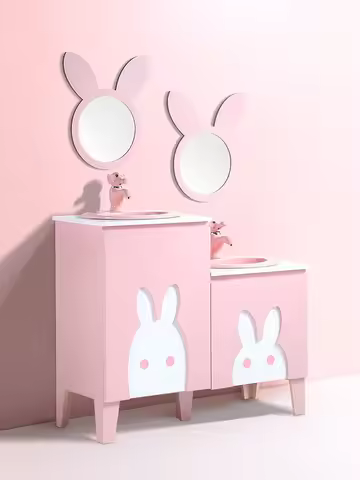 Kindergarten children's bathroom cabinet combination color cartoon mother high and low sink sink cab