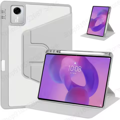 For Lenovo Idea Tab 11 tb336fu Case with Pen Holder 360 Rotating Acrylic Clear Hard Tablet Case For 