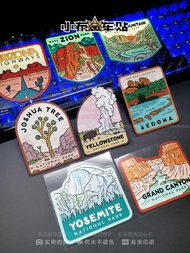 {New} Car Sticker Retro Camping Style National Park Car Triangle Window Off-Road Tile Can Reflective