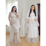 NAMELIS Sophie Dress - Luxurious White Embroidered Tile Party Dress for Engagement, Pre-Wedding, Isl