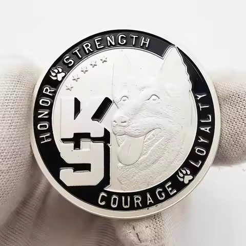 USA Police K9 Unit Commemorative Coin Guardian OF The Night America Police Honor Dog Silver Plated C