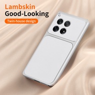 Phone Case for OnePlus 12 12R 11R 11 13 13R Luxury Leather Casing Lambskin Texture Soft Shockproof L