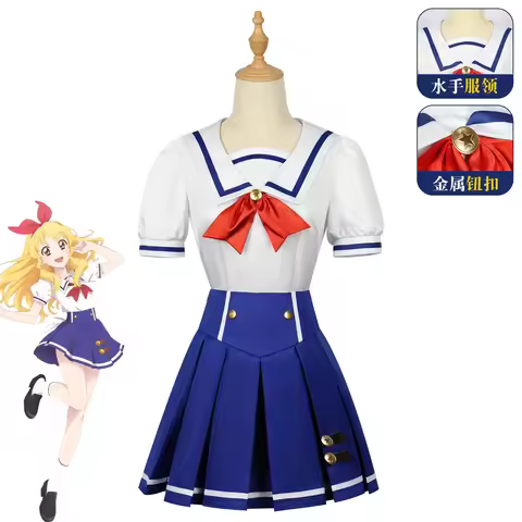 Anime Aikatsu Hoshimiya Ichigo Cosplay Costume School Dress Summer Uniform Suit Halloween Party Role