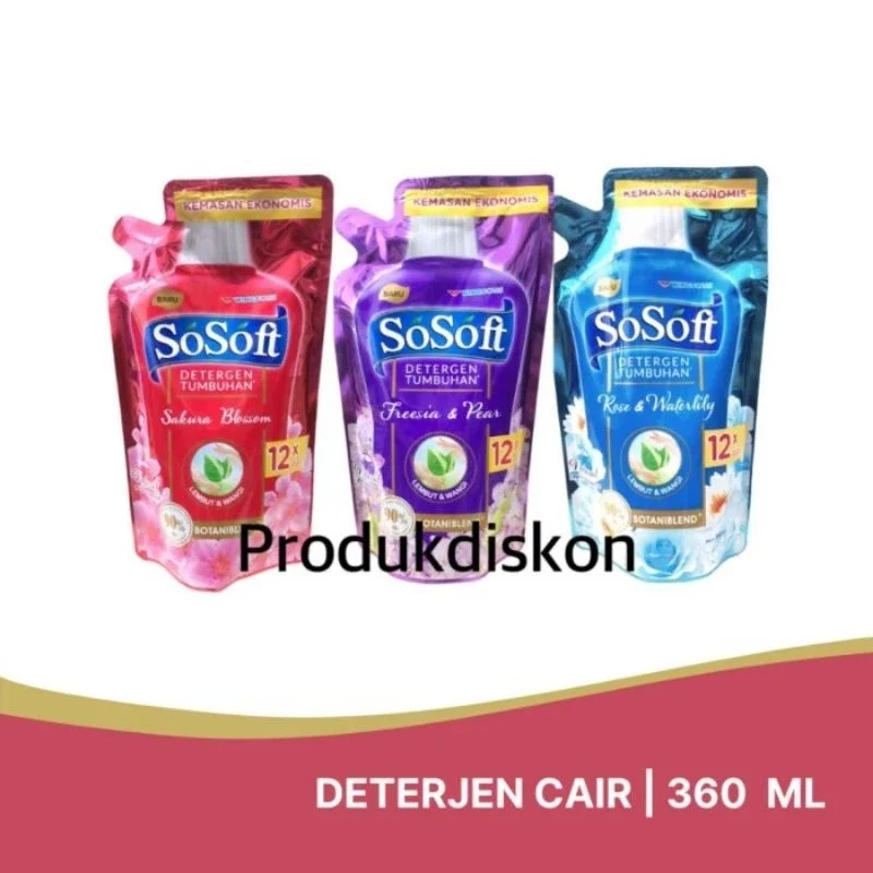 SoSoft Detergent Cair Pouch 360ml