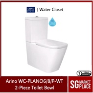Arino WC-PLANO6/8/P 2-Piece Toilet Bowl | Dual Flush System | Soft Close Seat Cover | S Trap or P Trap | Free Shipping
