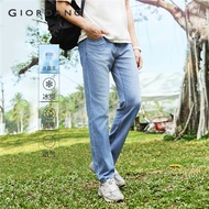 GIORDANO ผู้ชาย กางเกงยีนส์ Ice Jade Cooling กางเกงยีนส์น้ำหนักเบา Classic Five-Pocket แฟชั่น Casual