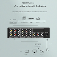 (KOFQ) 4-Way AV Splitter 1 in 4 Out Composite AV Splitter 1X4 Video Audio Splitter Distributor for D