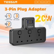 TESSAN 7 In 1 Plug Extension Wall Plug with Individual Switches 4 Outlets Multi Plug Outlet Power Pl