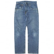 二手 Levi's RED 505 直筒牛仔褲，28 碼，Frontwater 藍色，拉鍊門襟，A2692-0000。