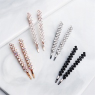 A Pair One Word Clip Ladies Glitter Rhinestones Hairpins Girls Hairgrips Hairstyle Women Bobby Pins 