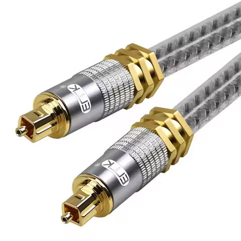 EMK Top Grade OD8.0mm Spdif Optical Cable Gold Plated Metal Connector Digital Fiber Optical Toslink 